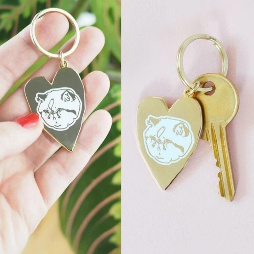 Hello Harriet Cat keychain and 'Fur Bae' Collar Tag